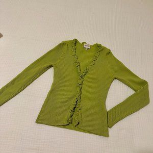 Find Me Now Long Sleeve Green Top Size S